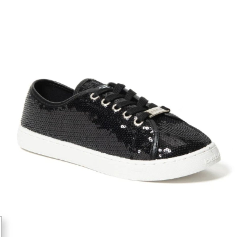 NWOT Dyanna Black Sequined Bling Skater Sneakers
